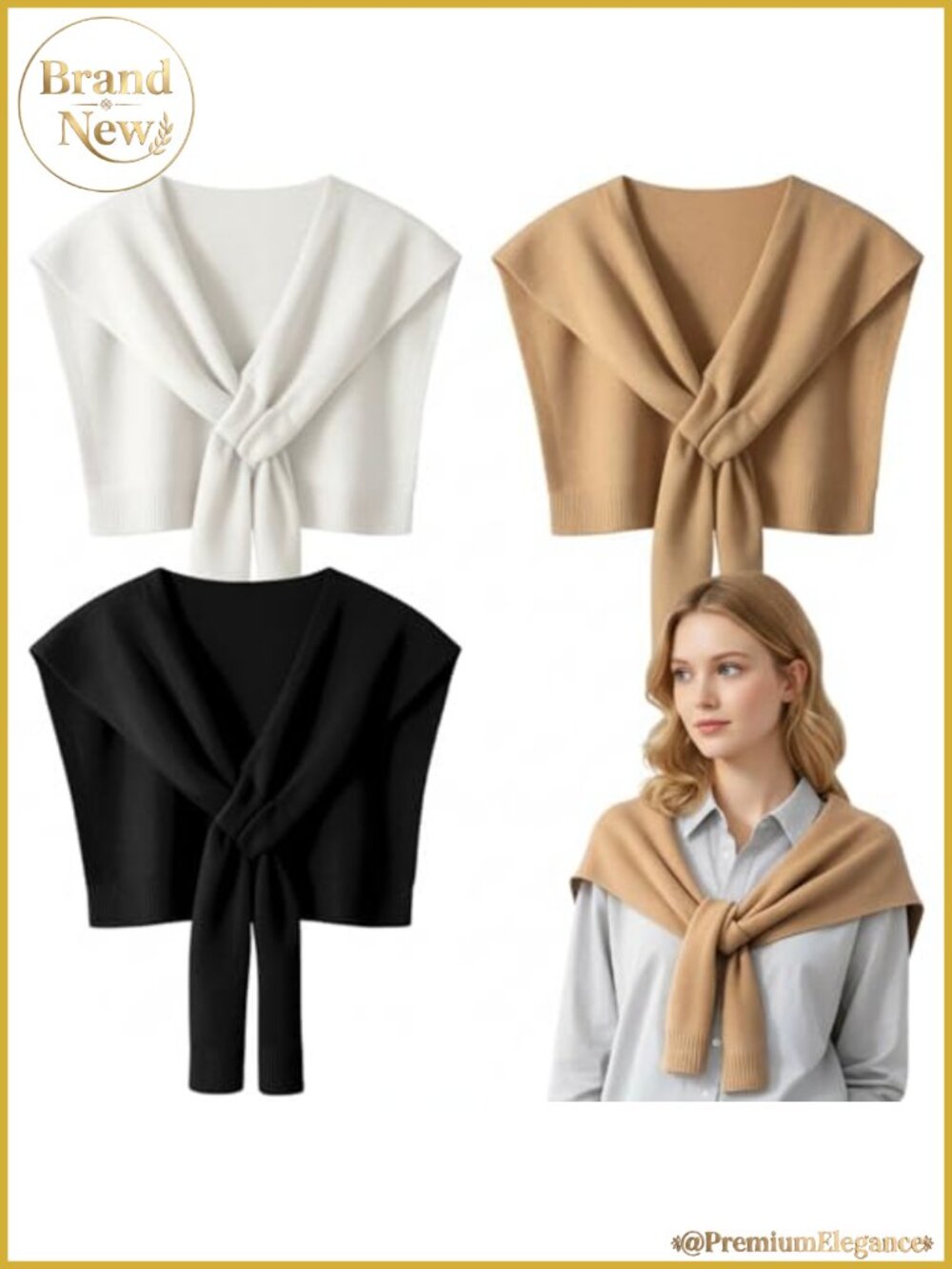 3 Pack Sweater Shawl Wraps Knitted Lightweight Women One Size